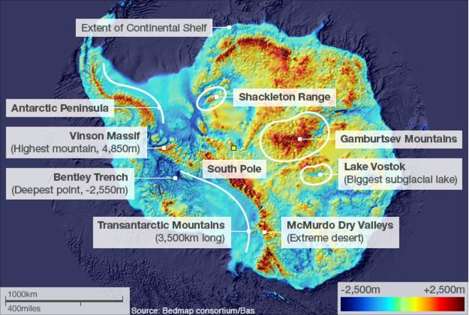 Antarctica under the sale ice